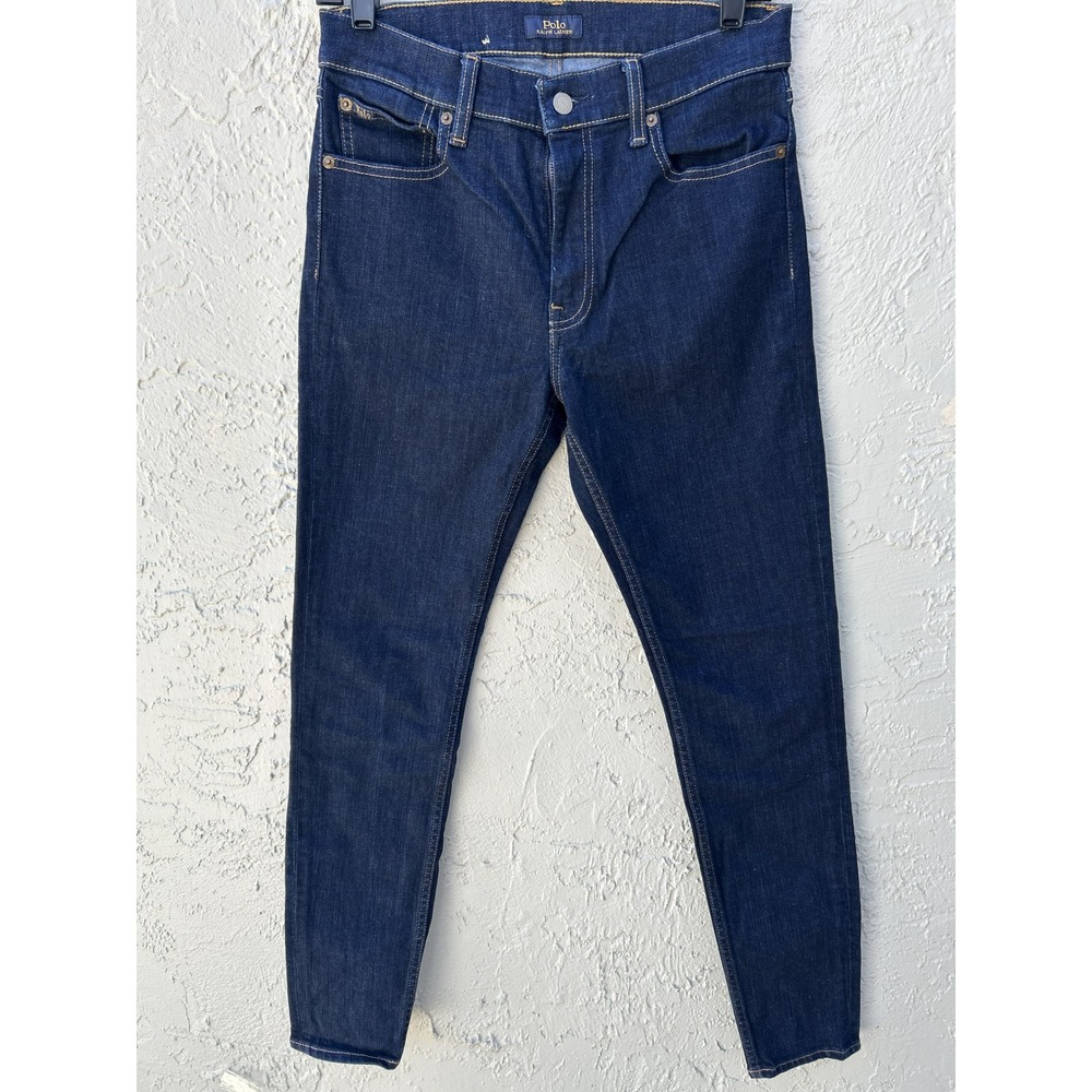 Polo Ralph Lauren The Tompkins Mid Rise Skinny Jeans Dark Wash Indigo 28